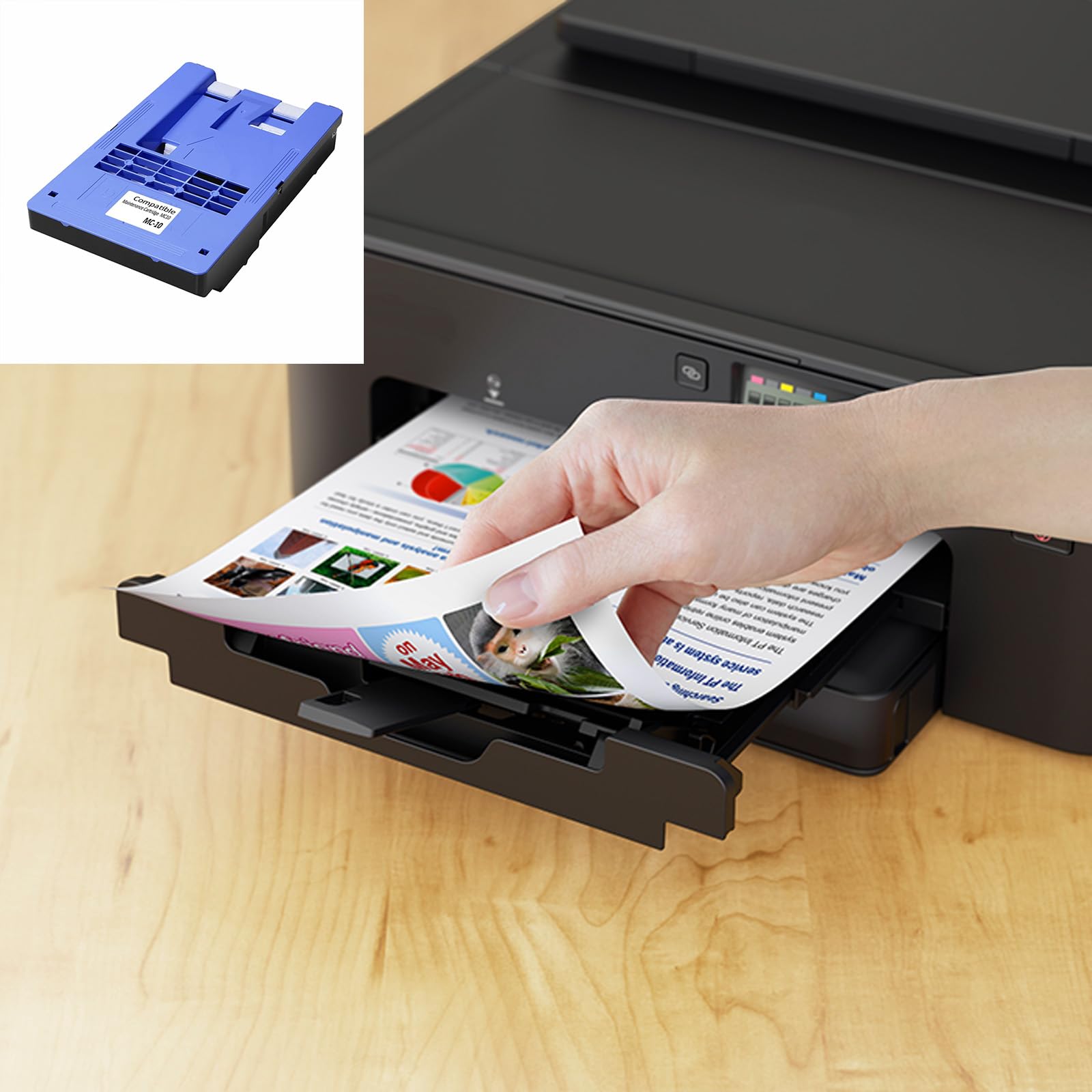 TOP-MAX MC-10 - Cartucho de mantenimiento de caja de mantenimiento de alta capacidad, diseño a prueba de fugas, compatible con Canon IPF 650, 655, 681, 686, 750, 755, 760, 781 y 786