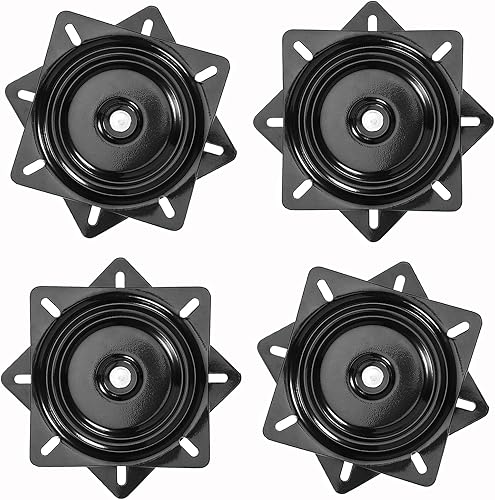 MANCHAP 4 piezas de repuesto de placa giratoria de 6 pulgadas, asiento de rodamiento de bolas, placa de montaje de base giratoria para taburete de