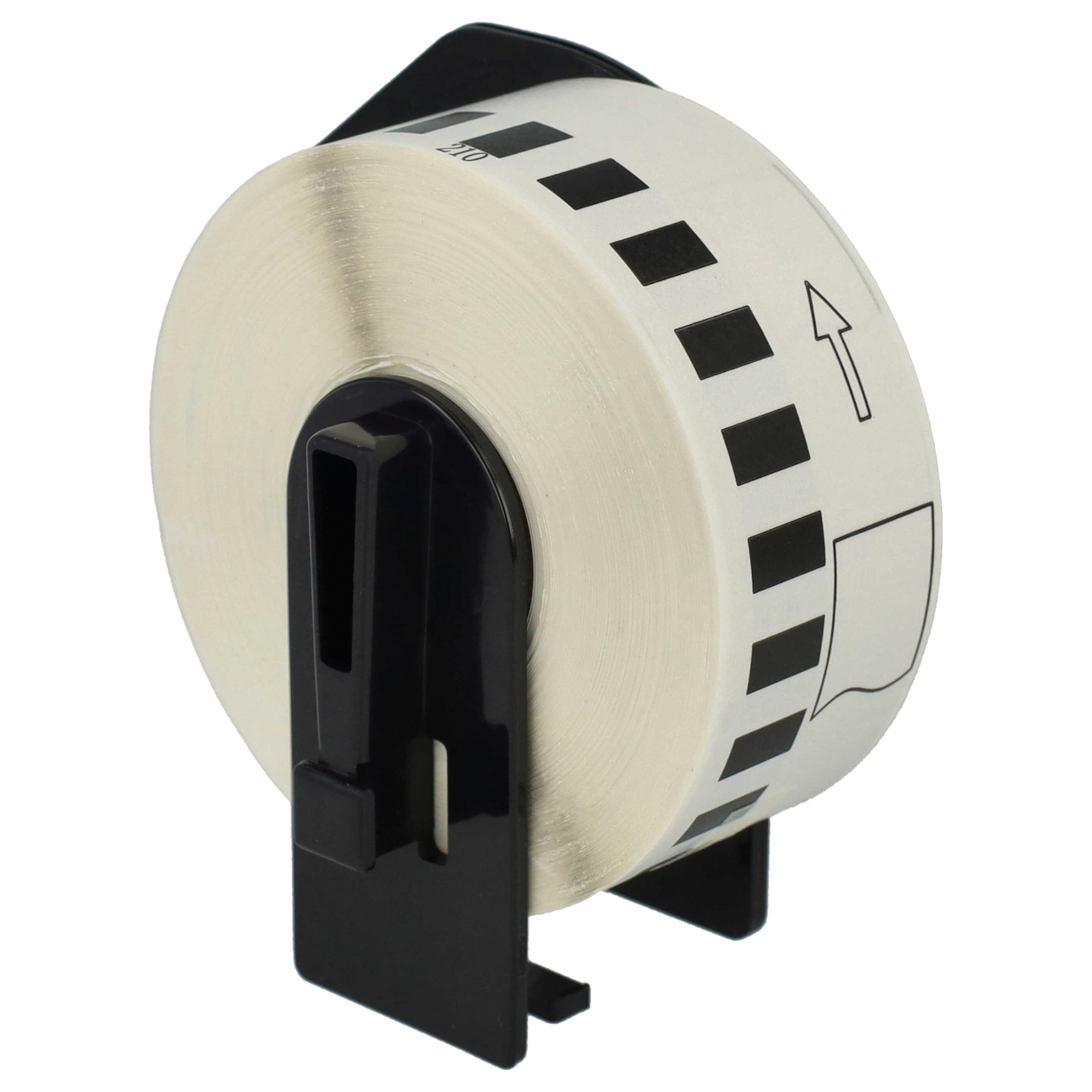 vhbw 10x rolka etykiet + uchwyt 29 mm x 30,48 m (1 etykieta) zamiennik dla Brother DK-22210 do etykieciarki