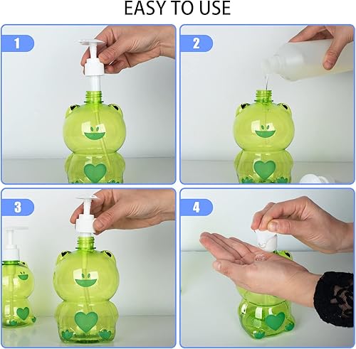 Miniatura 7 de Dispensador de jabón de manos, dispensador de jabón de rana de plástico para niños, botella de desinfectante líquida, dispensador de encimera de