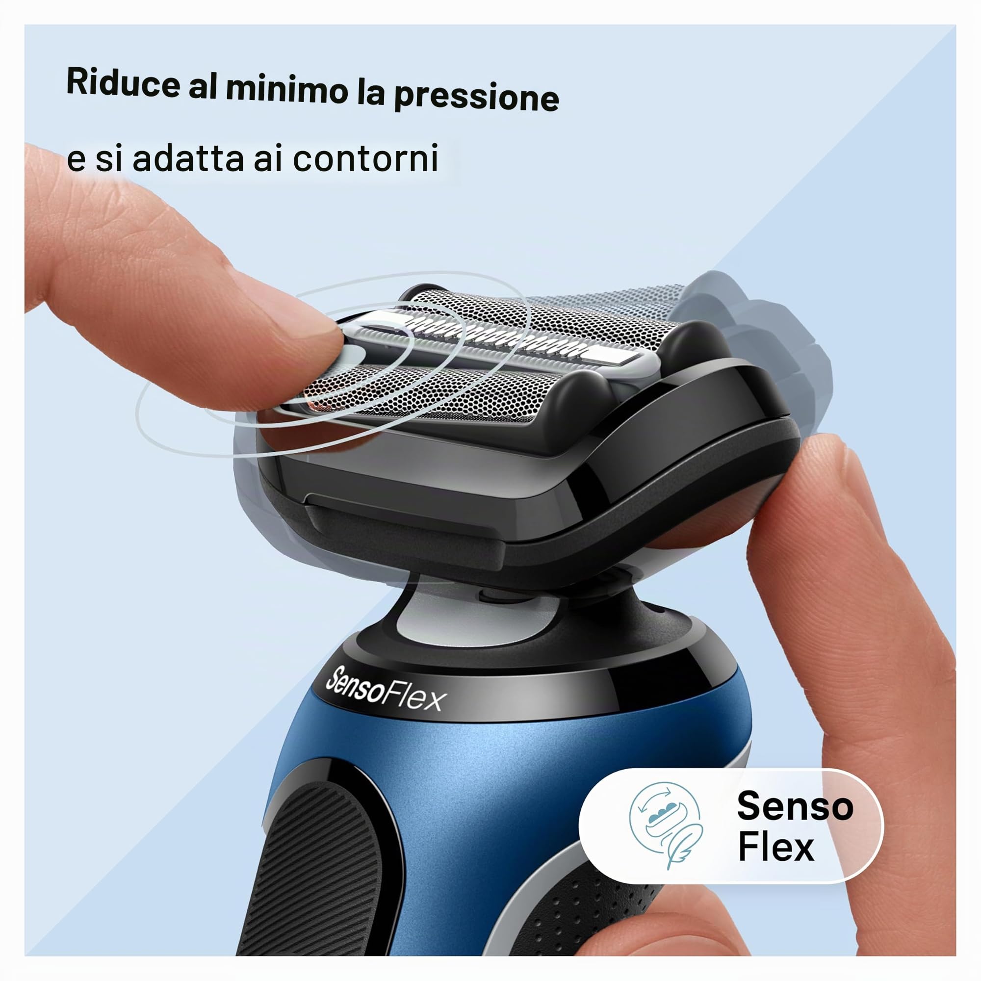 Braun Rasoio Elettrico da Uomo, Serie 6 6120s, Rasatura Bagnata e Secca, Modalità Turbo e Delicata, con Trimmer di Precisione e Custodia, Blu