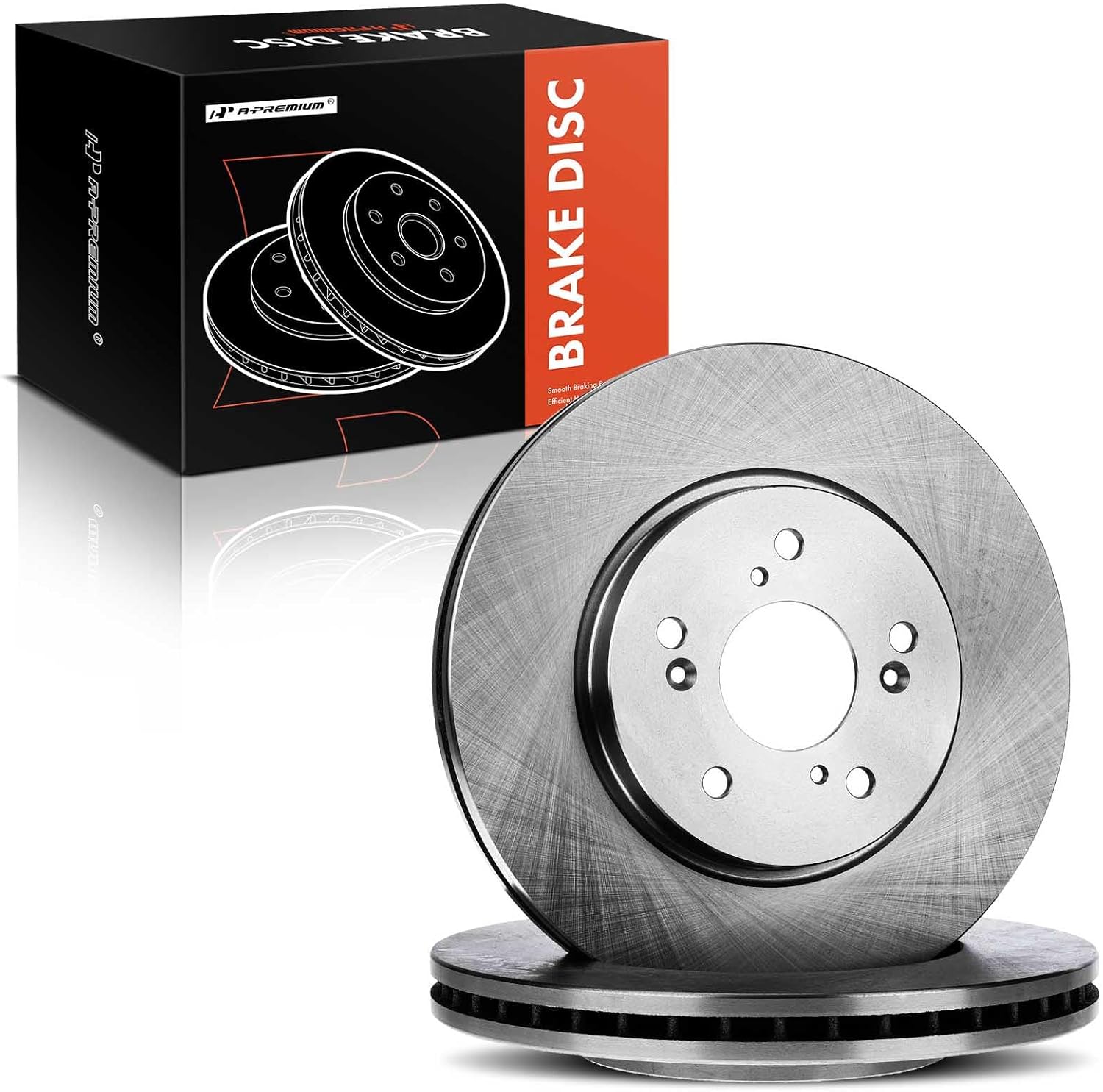 A-Premium 11.65 inch (296mm) Front Vented Disc Brake Rotors Compatible with Select Honda and Acura Models - CR-V 2007-2016, Crosstour 2012-2015, Accord Crosstour 2010-2011, RDX 2007-2012, 2-PC Set