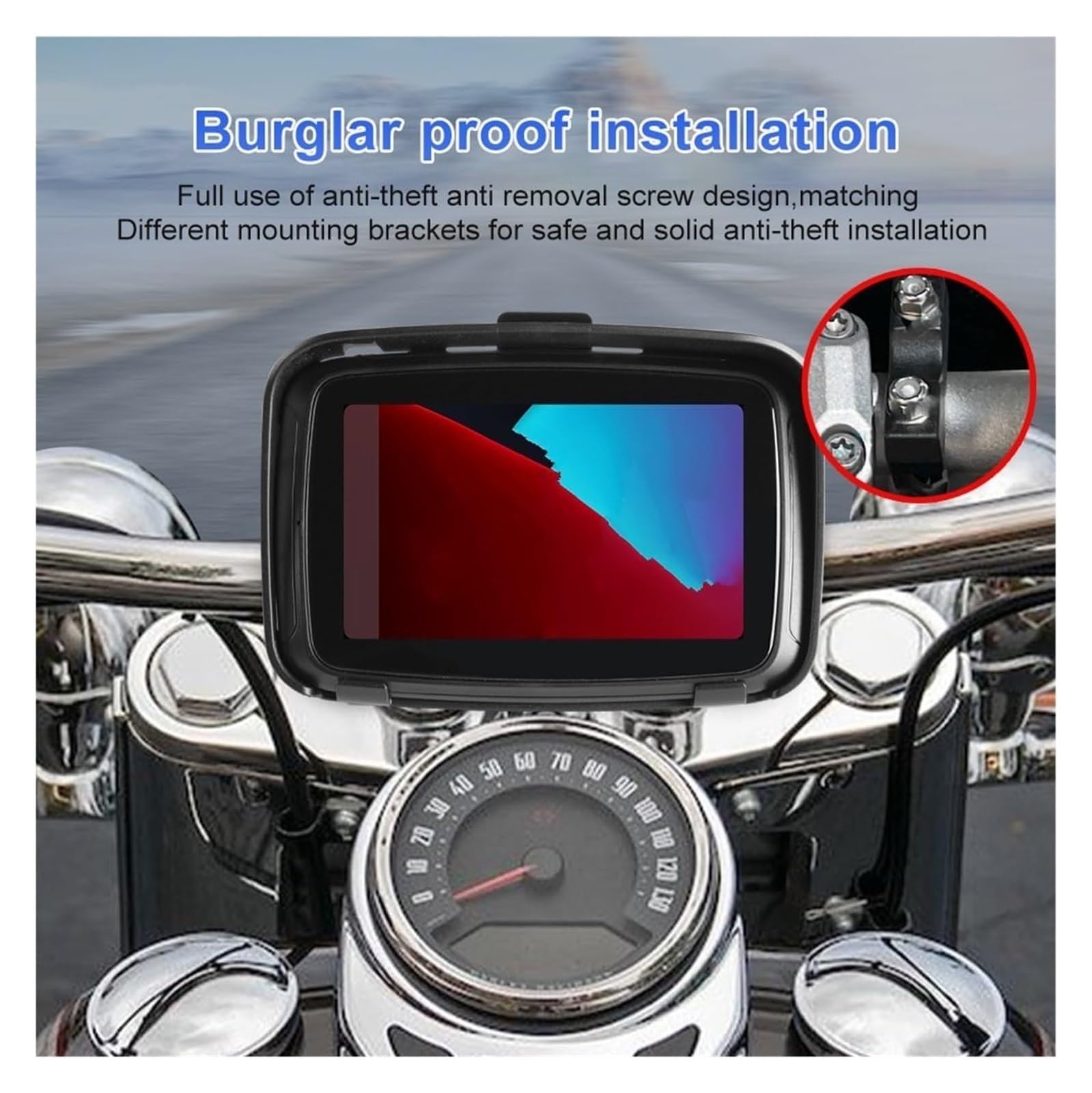 Support De Navigation Moto Écran De Navigation GPS Portable Étanche De 5 Pouces pour Moto Coque De Navigation sans Fil pour Moto