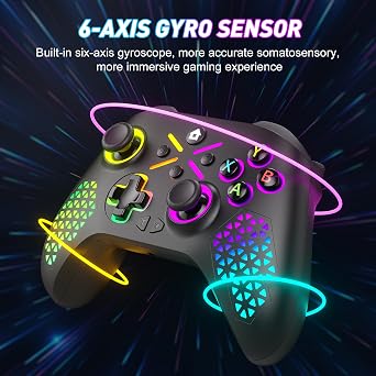 Gamrombo Wireless Controller for Xbox One, Xbox Series X/S, Xbox One X/S, PC, LED Gaming Controller with TURBO,Macro Function,3.5mm Audio Jack