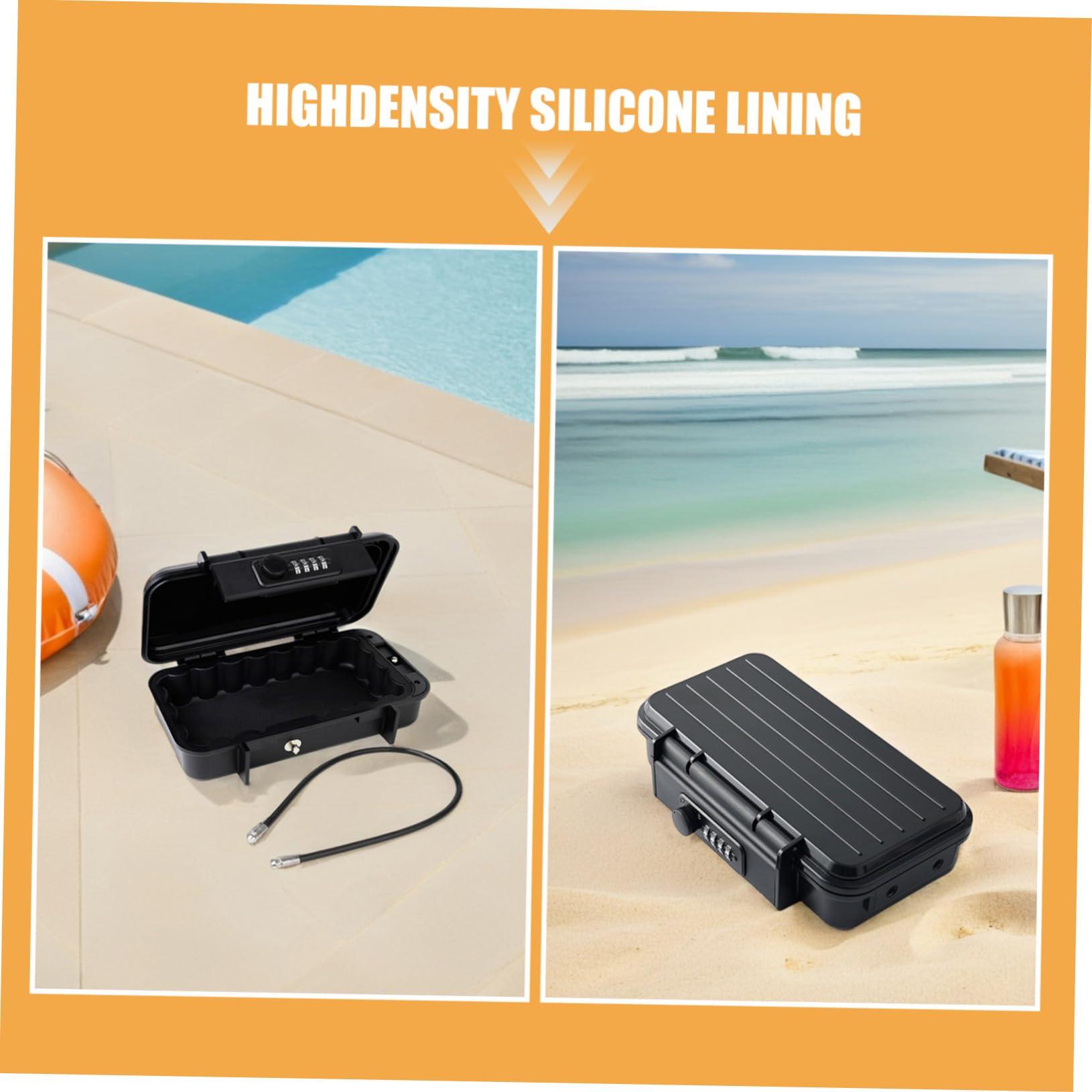Cassetta di Sicurezza Portatile Combinazione per Viaggi Spiaggia Dormitorio Casa Ufficio Auto Cavo Metallico Incluso
