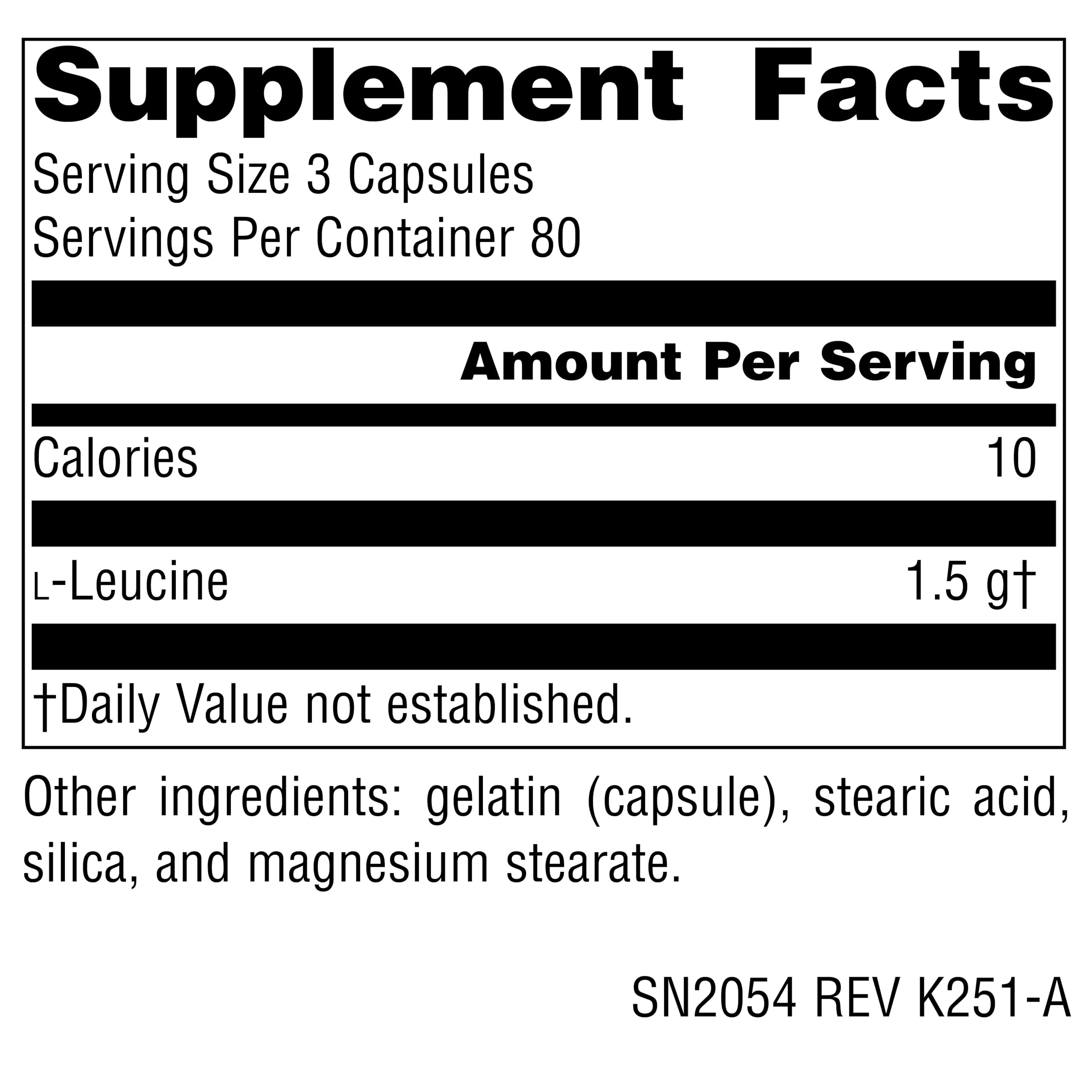 Source Naturals, Free Form L-Leucine - 500 mg -240 Capsules — Amazon image 2