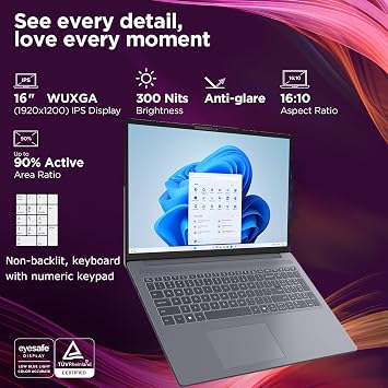 Lenovo 16 FHD+ Gaming Laptop Computer for Home Student, Intel 8-Core i5-13420H, 8GB DDR5 RAM, 512GB PCIe SSD, WiFi 6, BT 5.2, Type-C, Luna Grey, Windows 11 Home