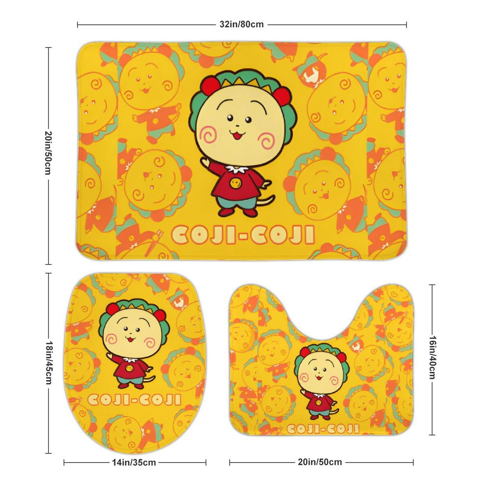Amazon | コジコジ 【3点セット】 トイレマット フタカバー 便座カバー
