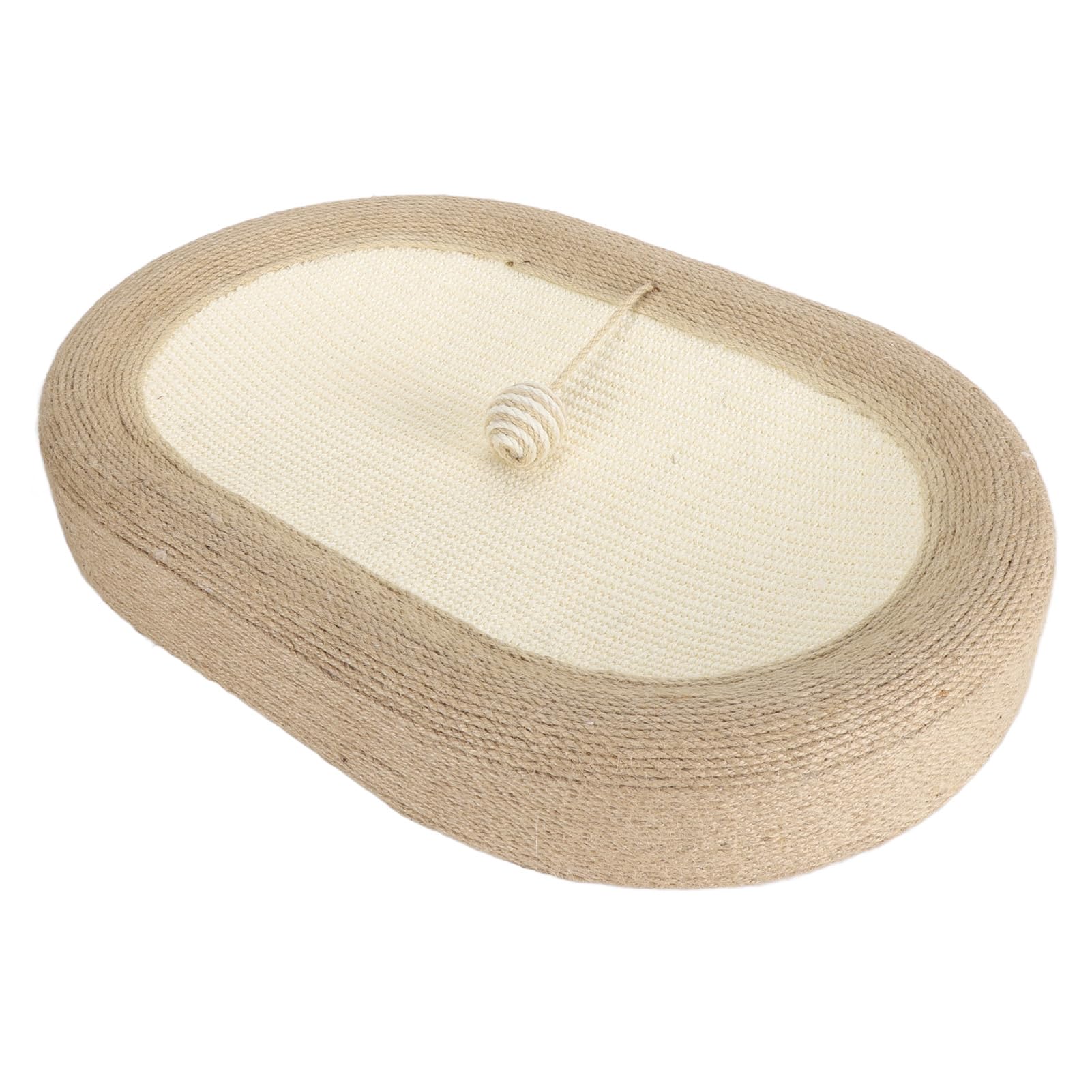 Griffoir Pour Chat Ovale 60x40x8 Cm - Sisal Résistant, Base Antidérapante, Protection Meubles, Lit Confortable