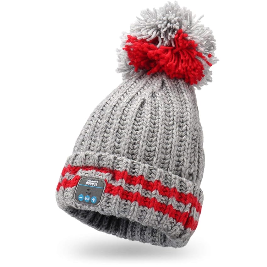 August EPA20 - Bluetooth cap - Berretto Invernale con Sistema di Cuffie Stereo Bluetooth, Microfono, Vivavoce e Batteria Ricaricabile - Compatibile con iPhone, iPad, Tablet, Smartphone