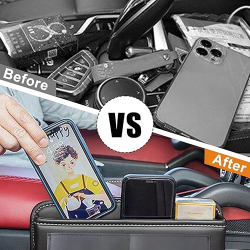 Miniatura 6 de Organizador de espacio para asiento de automóvil, organizador multifuncional de cuero para asiento de automóvil y accesorios automotrices de