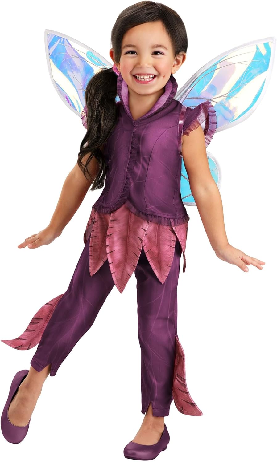 Toddler Disney Fairies Vidia Costume for Girls - Officially Licensed Fairy Outfit with Shirt, Pants & Wings