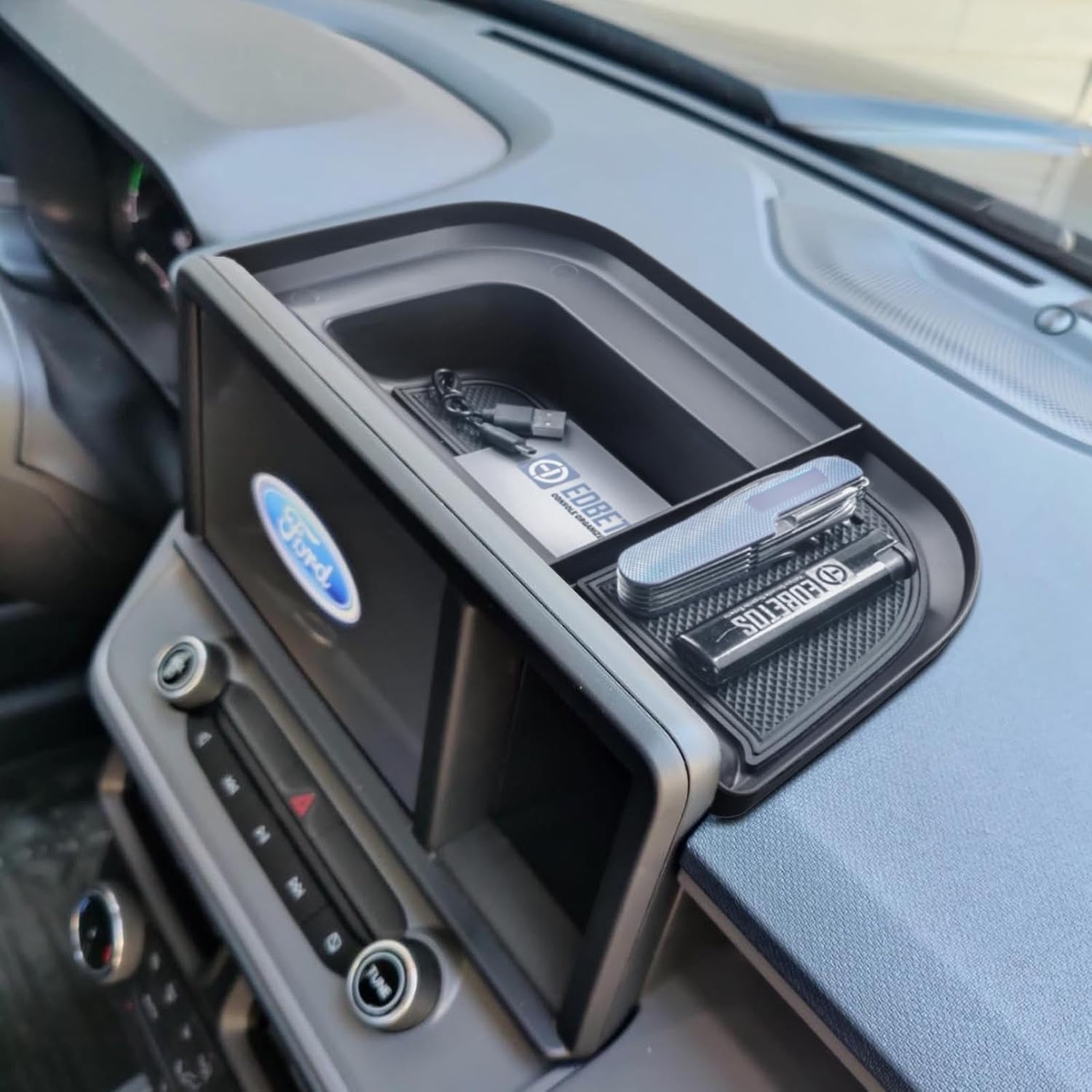 OxGord Center Console Organizer Compatible With Toyota Tacoma 05-15 - Custom Fit Insert For Armrest Lid Compartment