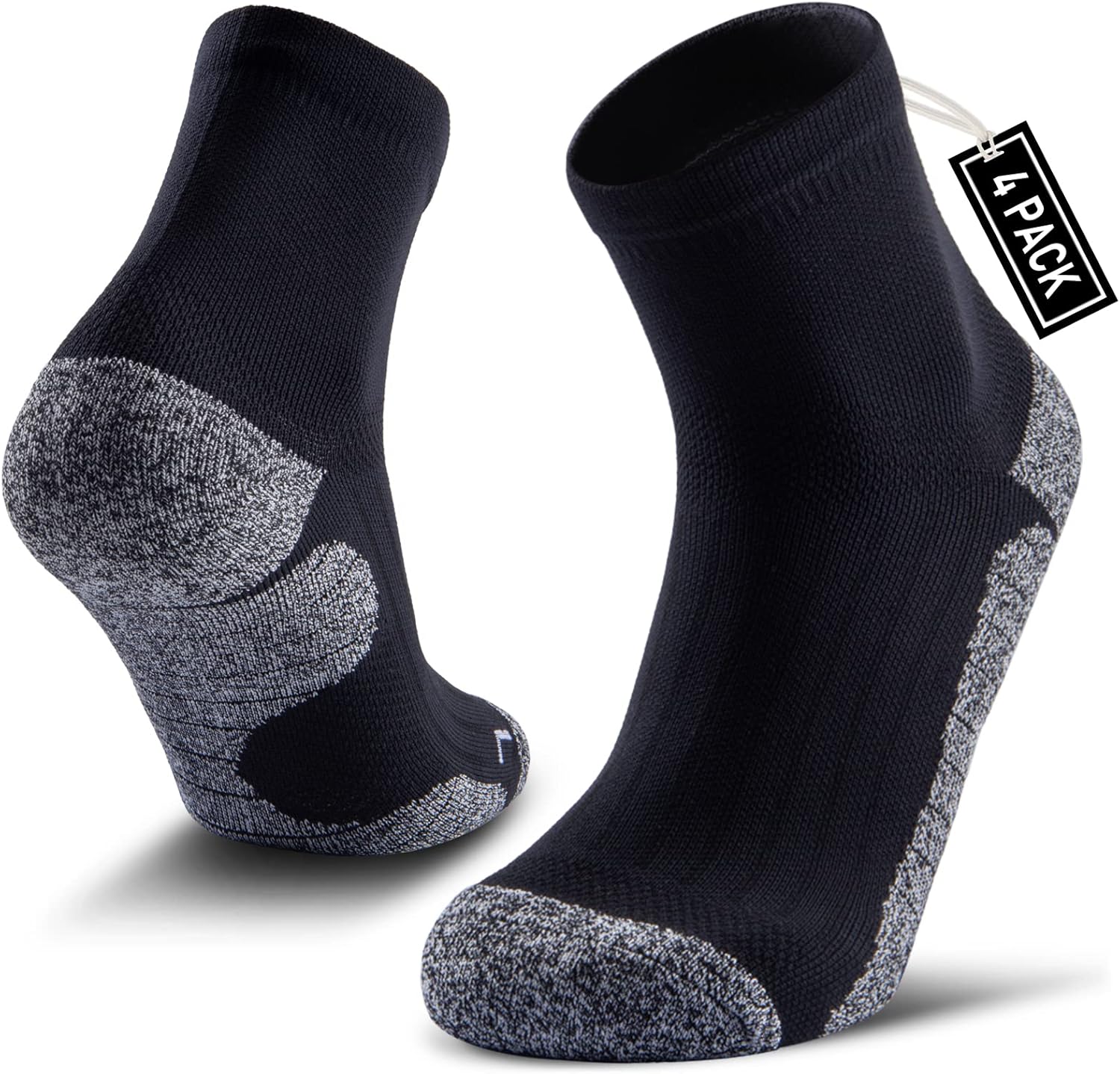 SITOISBE Quarter Compression Socks for Men Women 4Pairs Cushion