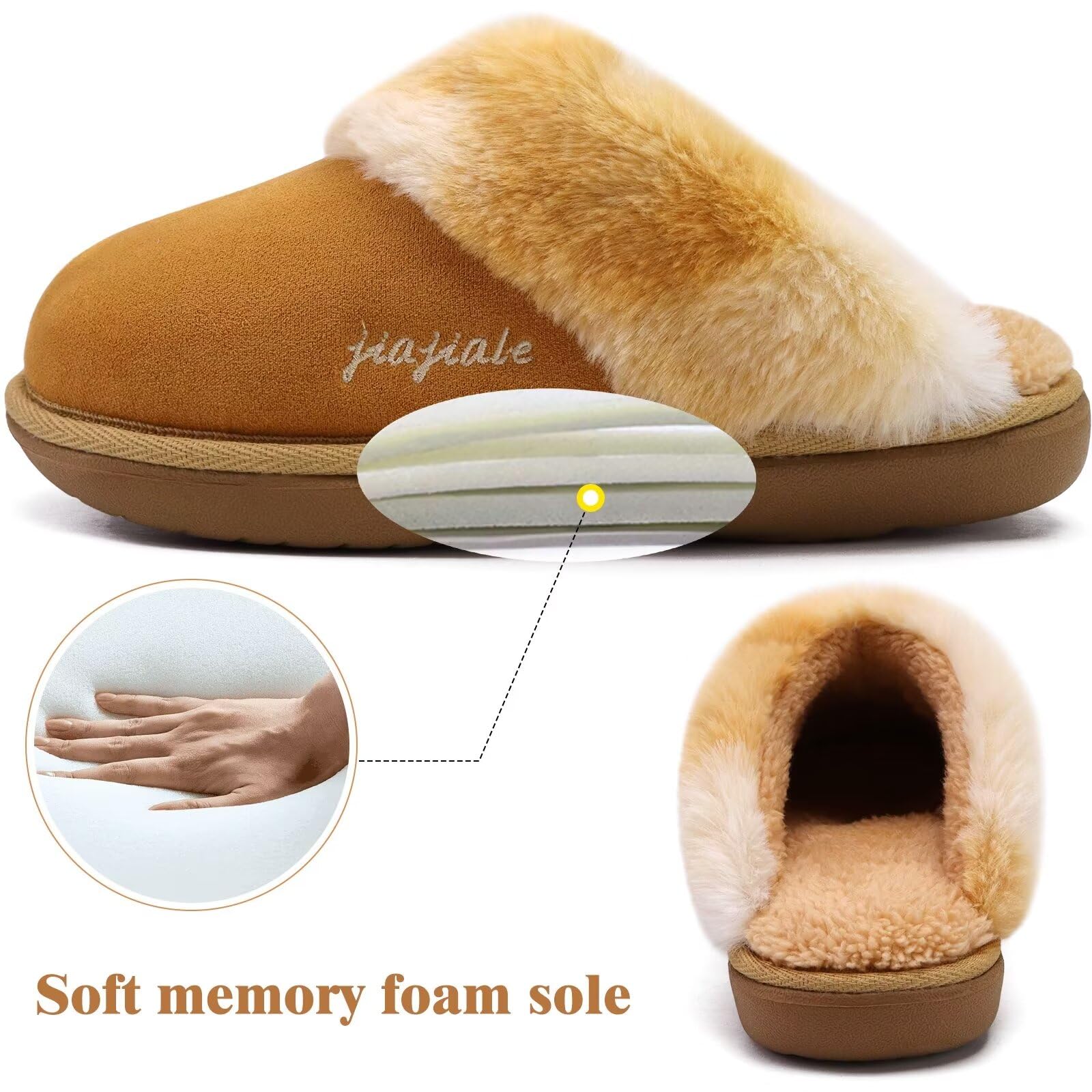jiajiale Pantofole Donne Delle Accogliente Caldo Fluff Slipper Per Inverno Slip On Cuscino Morbido Memory Foam Scarpe Casa Con Suola In Gomma Dura Indoor Outdoor