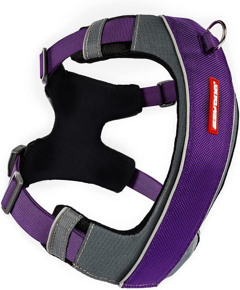 EzyDog X-Link Dog Harness – Reflective and Padded No Pull Dog Harness for Training and Everyday Walks with 2 Leash Attachment Points (Large, Purple)