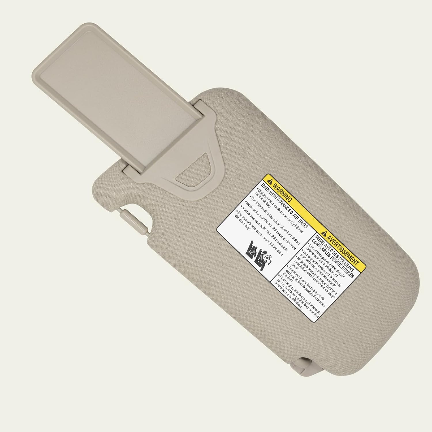 CRAZYPARTS Driver & Passenger Side Sun Visor Compatible with Nissan Sentra 2013-2019 Sun Shade Without Light Replacement 96401-4AT7A 96400-4AT7A Color: Beige