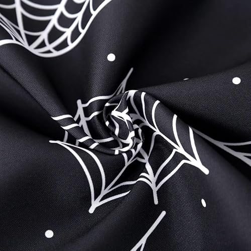 Miniatura 6 de Mantel redondo de Halloween, mantel impermeable de tela de araña de 60 pulgadas, mantel lavable para decoración de fiestas, pícnic, cenas