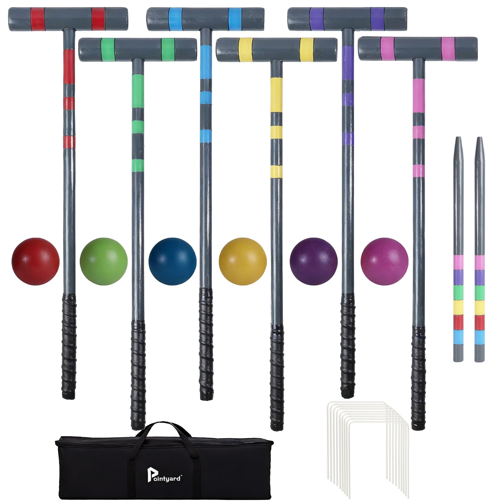 Pointyard Slate Teal Style 35 Inch Croquet Set