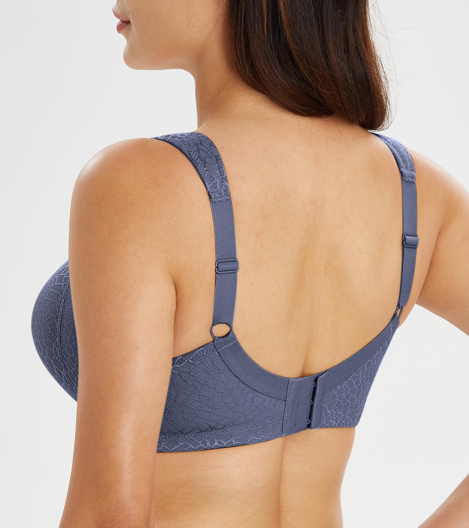 Lemorosy Reggiseno Minimizer Taglie Forti da Donna Comodo per Quotidiana Coppe Piene Non Imbottite Senza Ferretto a Tenuta Forte