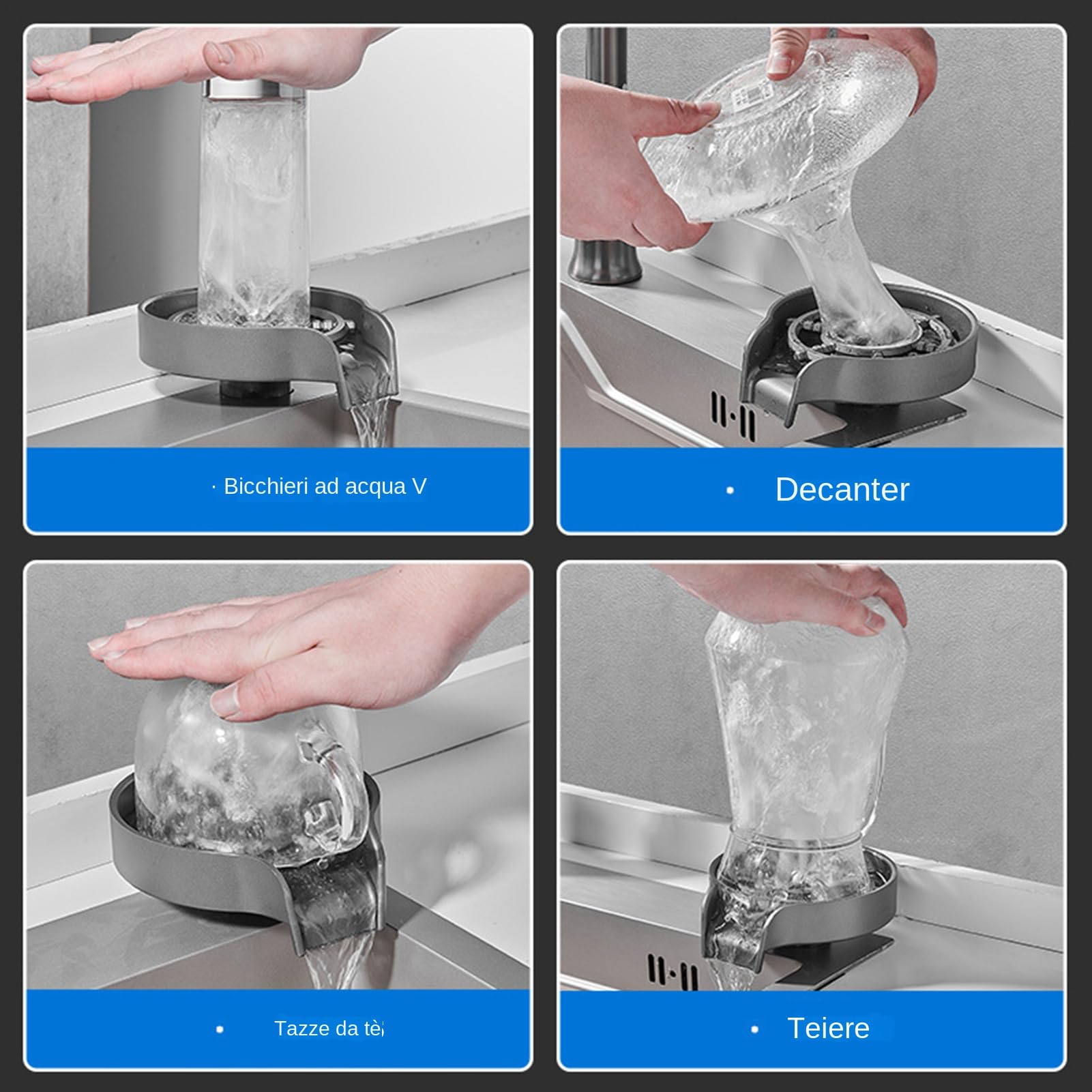 Sciacquatrice Per Bicchieri - Lavavetri Per Risciacquo Per Tazze | Potente Lavatazze, Sciacquatrice Per In Acciaio Inossidabile, Sciacqutrice Per Occhiali Con Attacco Per Lavello, Per Lavelli D