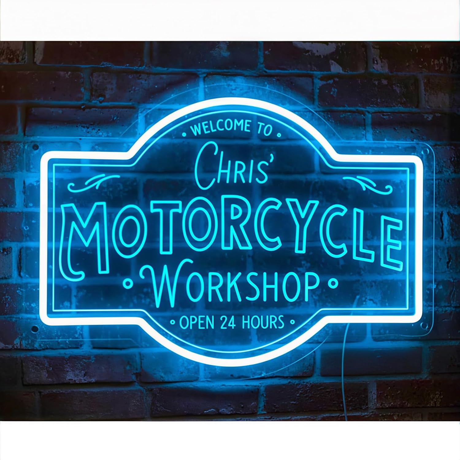 Custom Dad’s Garage LED Sign, Personalized Wall Decor for Man Cave Auto Repair Shop, Workshop Tool Room Light, Gift for Dad Father Men