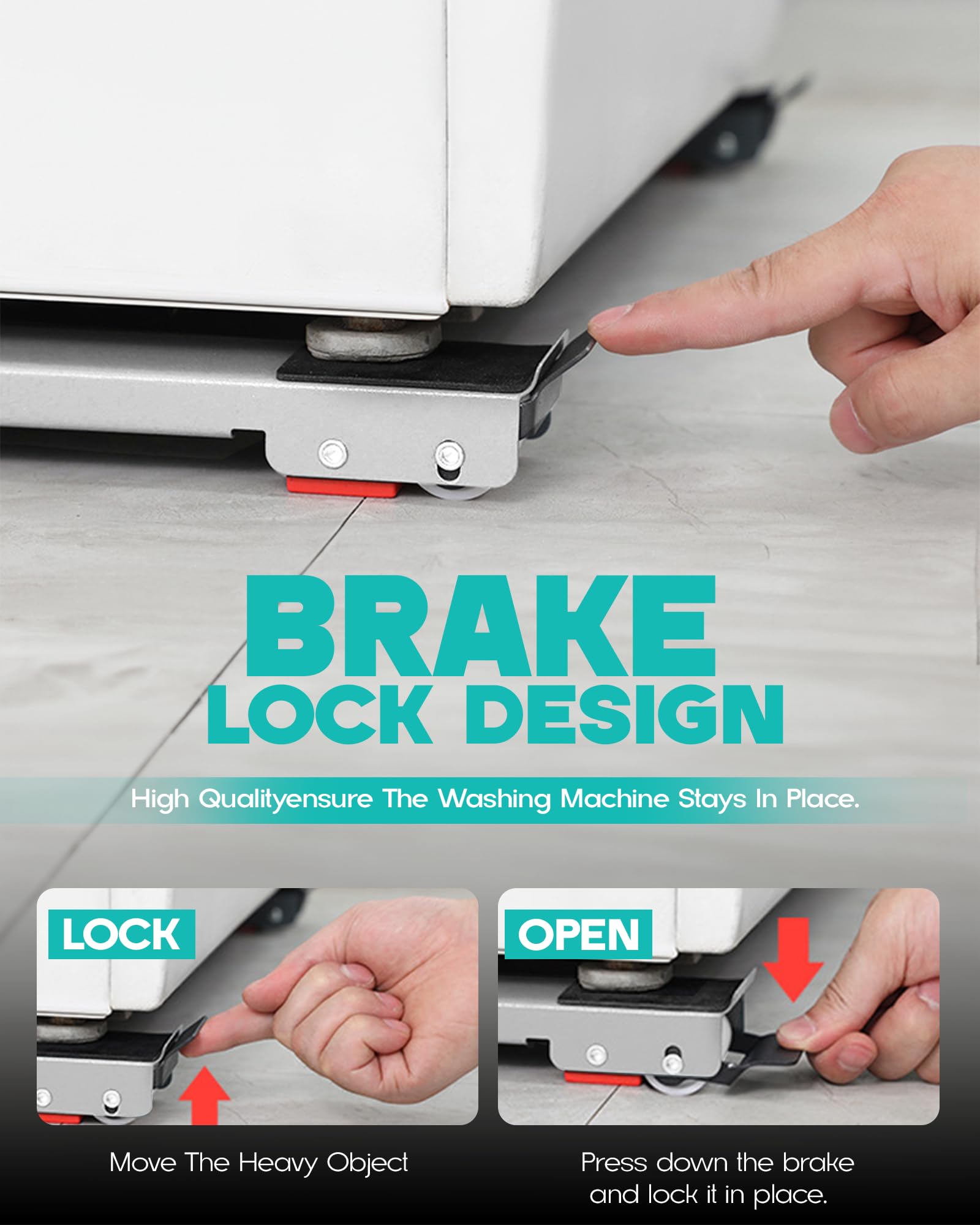Rodillos para Electrodomésticos - Carro Móvil para Lavadora y Muebles de Acero Ajustable y Extensible - Transportador Pesado para Lavadoras, Secadoras, Refrigeradores y Muebles