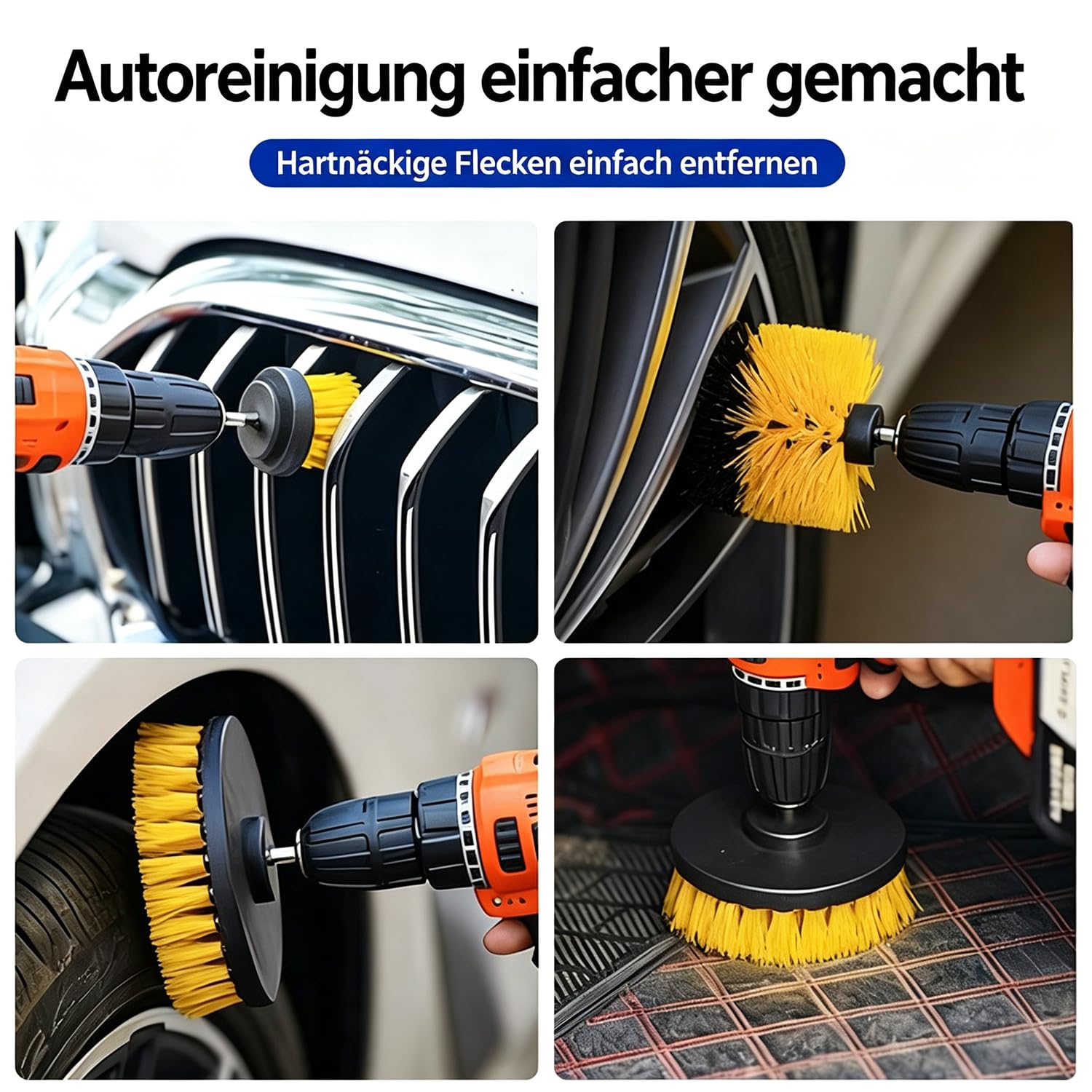 Auto reinigungsset, Auto waschen Set, Auto Innenraum Reiniger Set, 26‑TLG. Auto Reinigungsset Komplett für Innen‑ und Außenbereich, Auto Detailing Pinsel Set für Lüftungsschlitze,