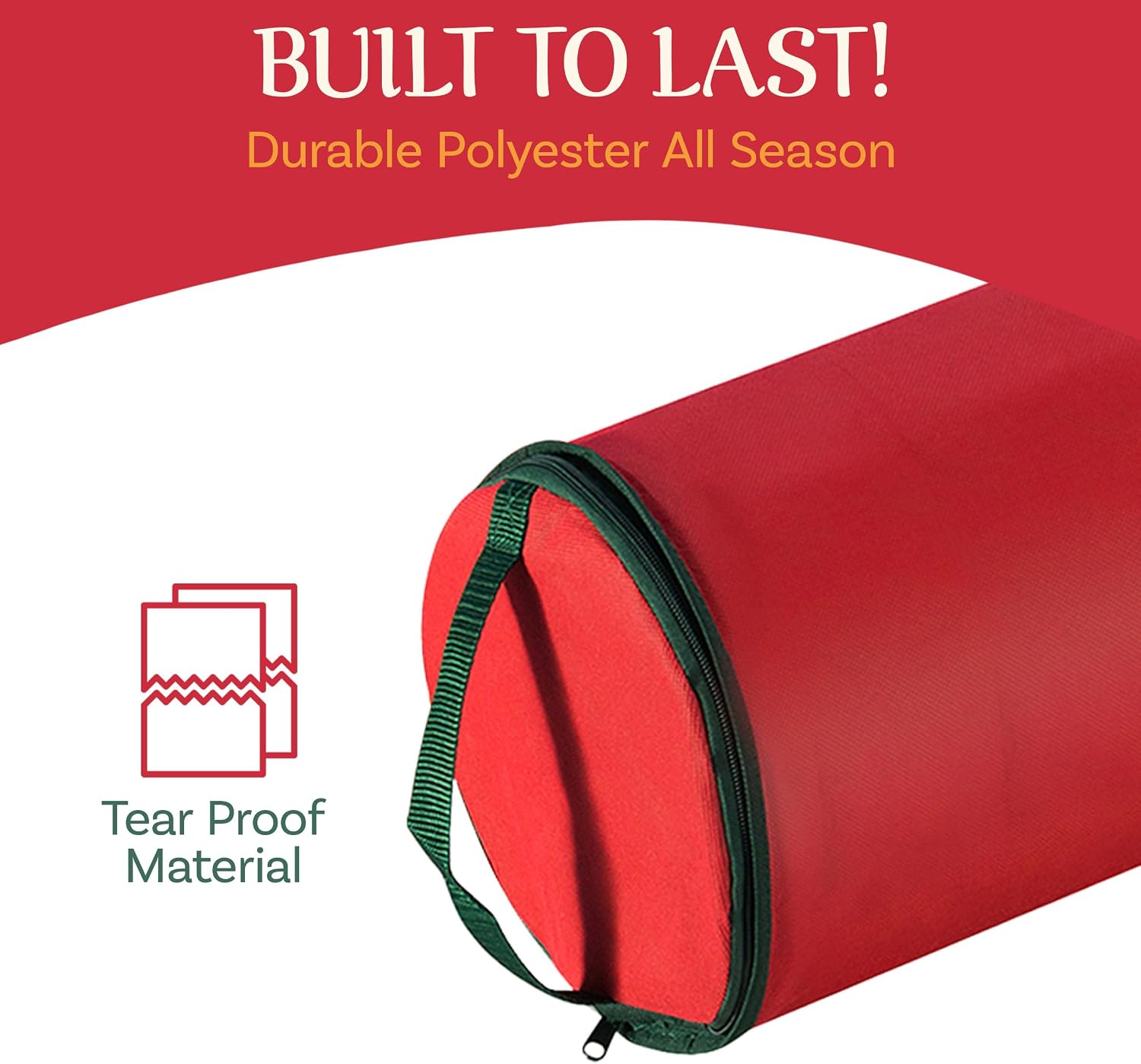 Wrapping Paper Storage Bag 2-Pack - 40-Inch Gift Wrap Organizer - Holds Up to 50 Rolls of Giftwrap Total - Christmas Storage by Elf Stor (Red)