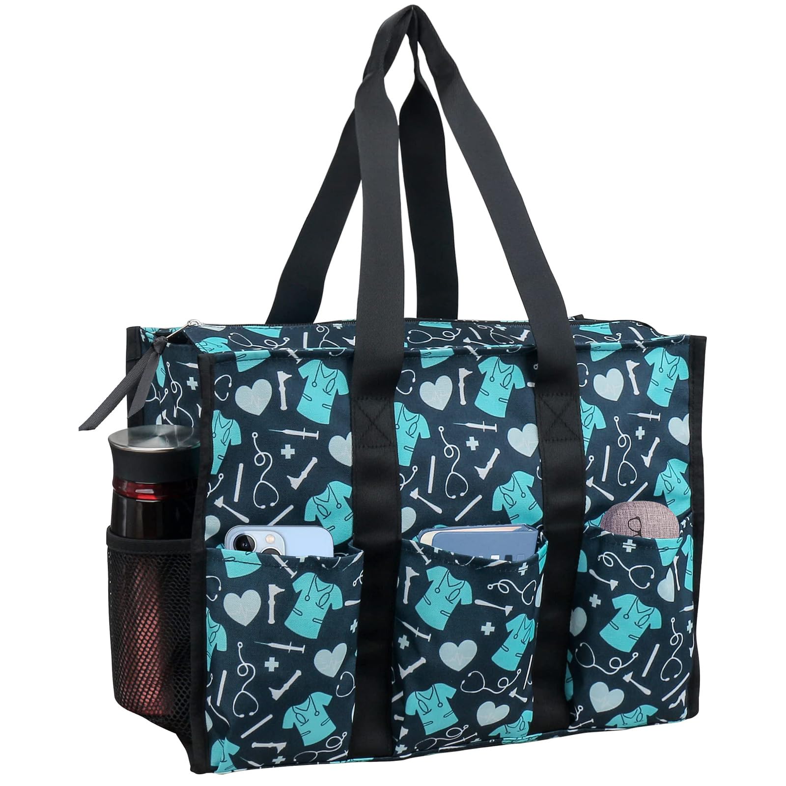 ABAMERICA Nurse Bags for Work Nursing Bag Multiple Pockets Waterproof Organizing Zip Top Clinical Bag for Nursing Students