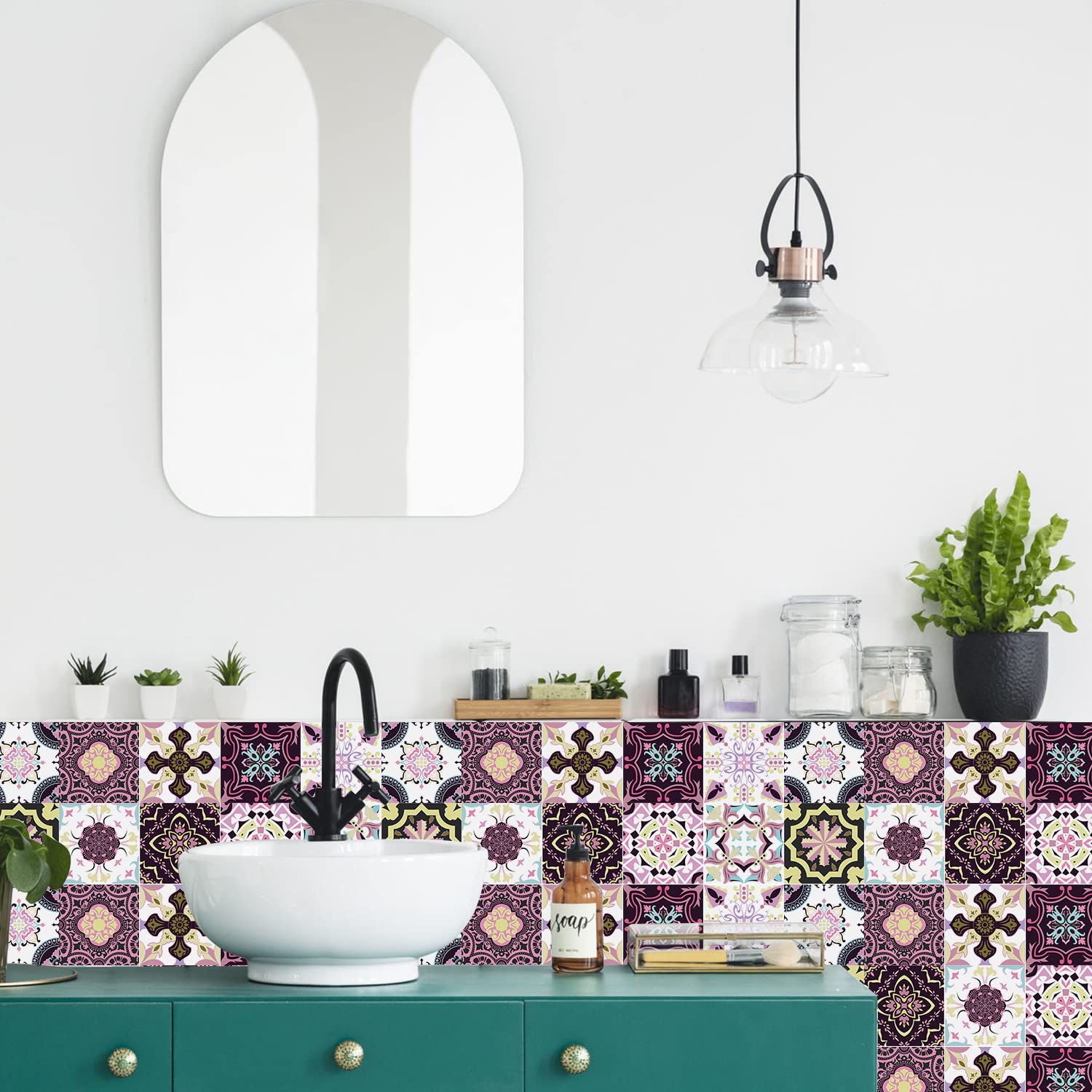 24 Adesivi Per Piastrelle In PVC – Effetto Mosaico, Impermeabili, Autoadesivi – Per Cucina, Bagno, Pareti – 10x10 Cm