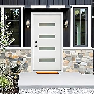 Fiberglass Exterior Front Door 36x80In, Right-Hand Inswing Featuring 4-L...