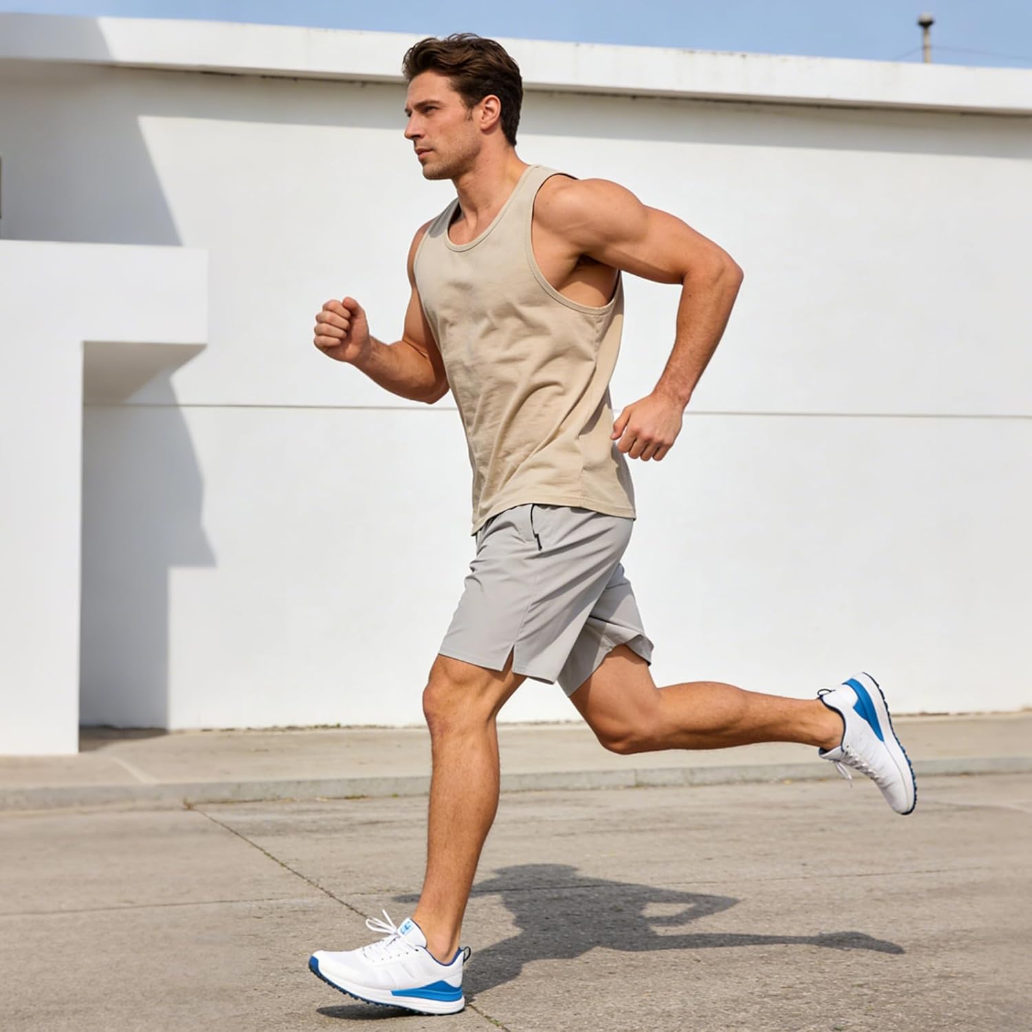 Mens Athletic Shorts Quick Dry Running Shorts with Zipper Pockets Lightweight for Gym Workout Basketball