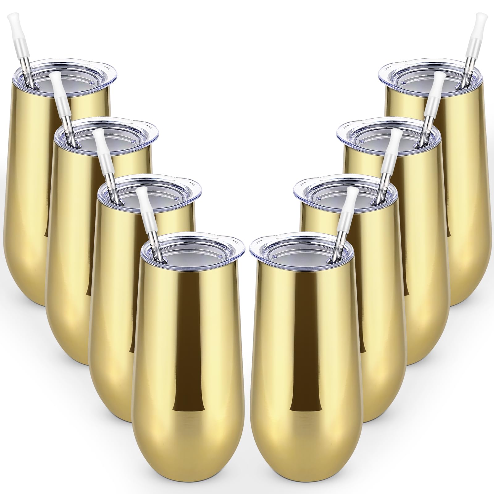 Verres isothermes sans pied acier inoxydable dorés 355 ml pour anniversaire et mariage