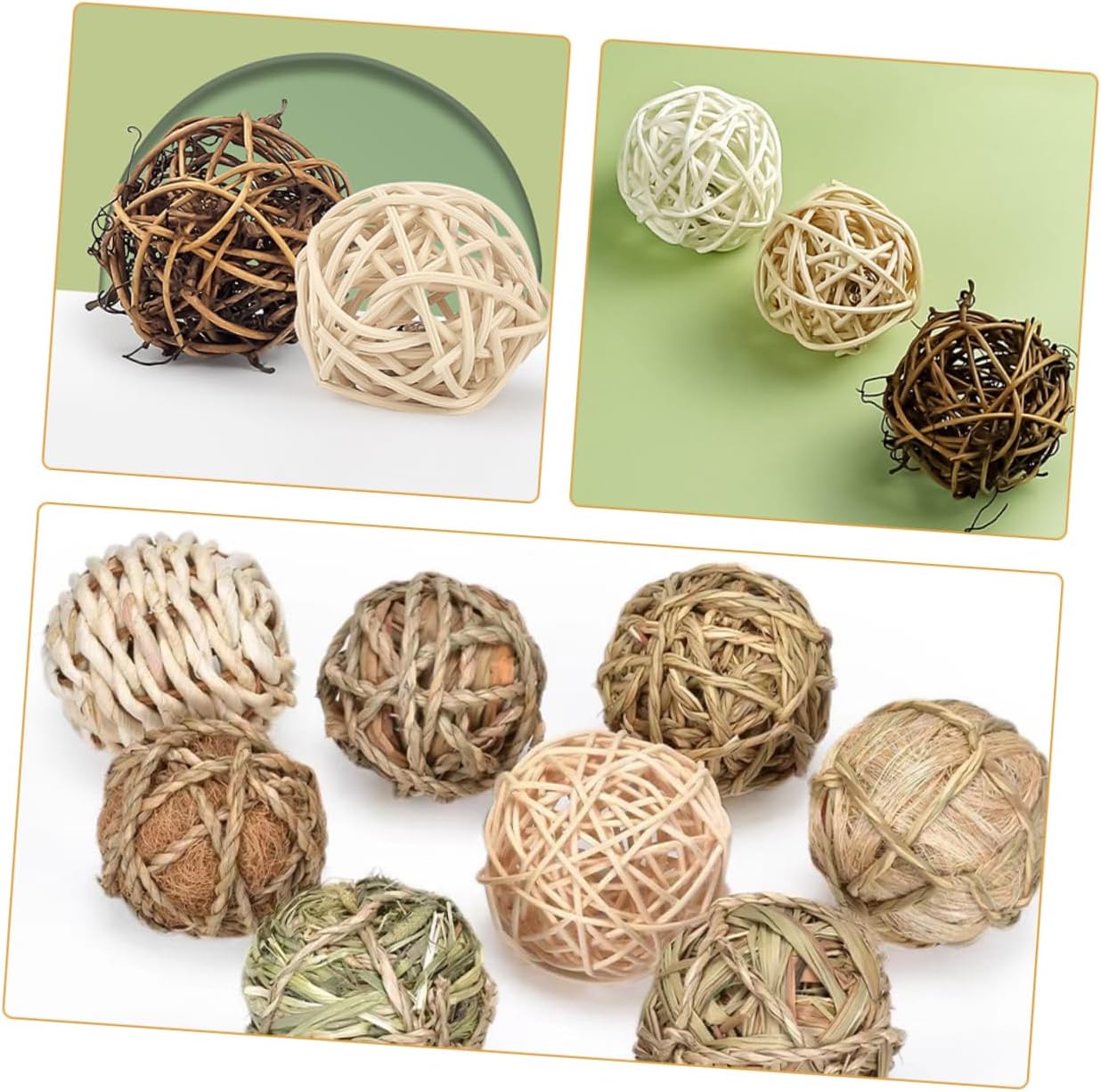 9Pcs Weaving Rattan Balls Crafts Decorative Bowl Fillers for Home Decor Party Decorations and Creative Hanging Displays Mixed Style Rattan Orbs