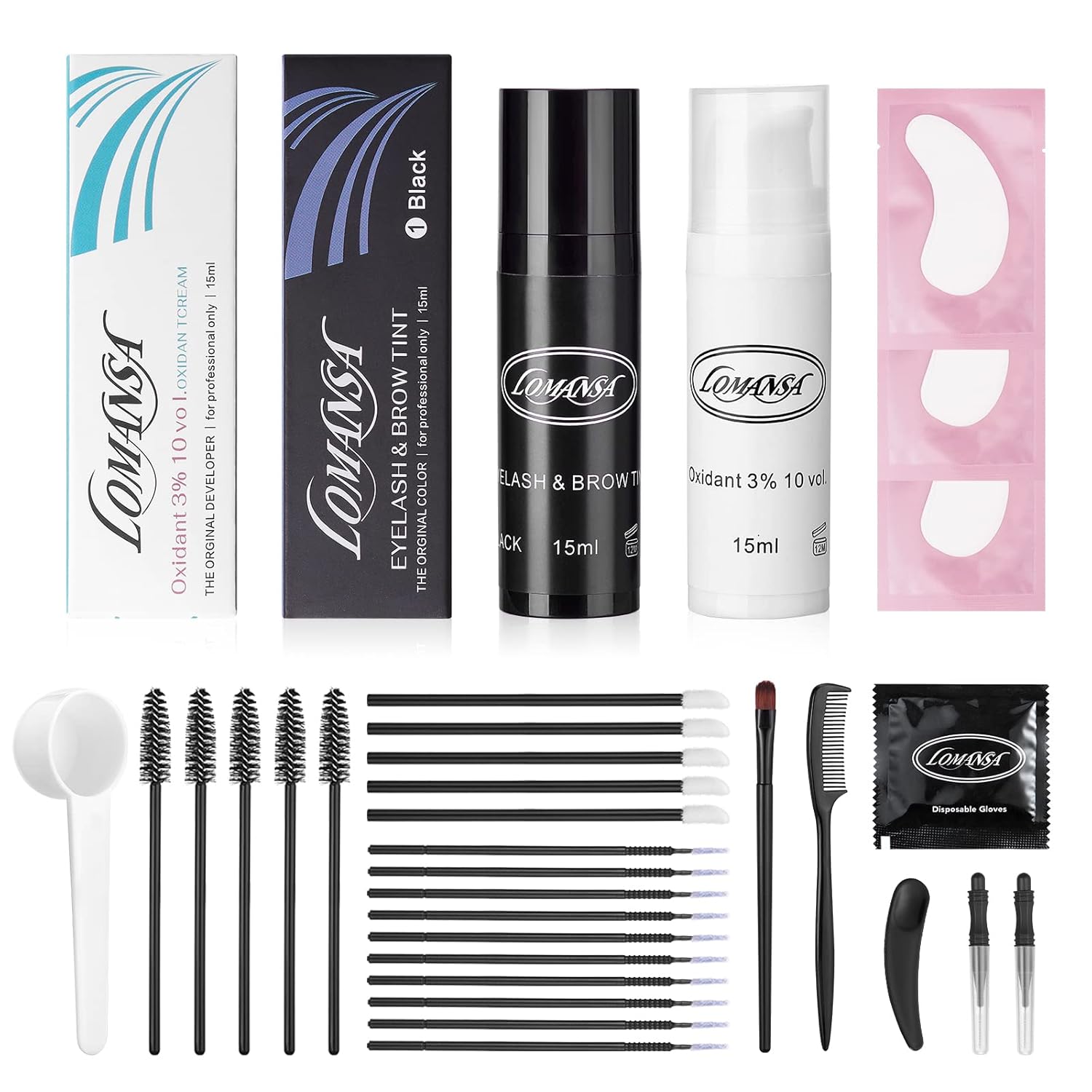 Black Tint Hair Dye Kit, Instant Cream Hair Color Black Dye For Salon & Home Use, Natural-Looking Effects with All Tools,15ml X 2 Black Tint Hair Dye Kit, Instant Cream Hair Color Black Dye For Salon & Home Use, Natural-Looking Effects with All Tools,15ml X 2