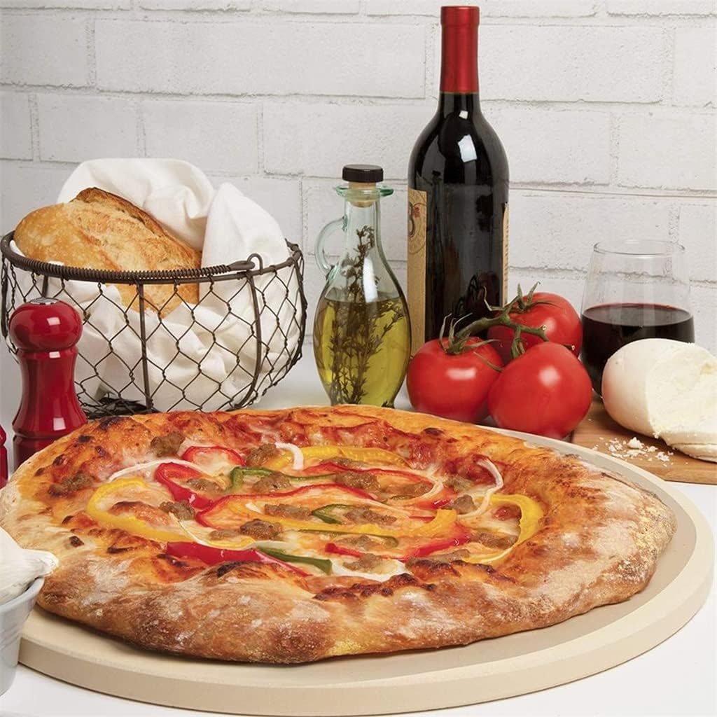 GANFANREN 10 & 13 Inch Pizza Stone for Cooking Baking Grilling Thick - Pizza Tools for Oven and Bbq Grill Bakeware Kitchen (Size : 13inch) : Patio, Lawn & Garden