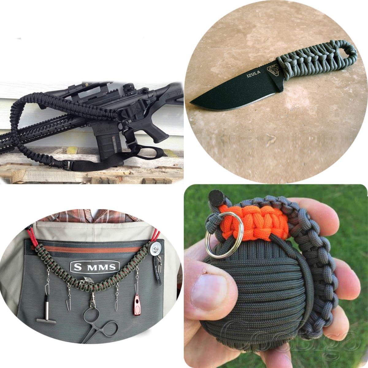 1 x reflektierendes Paracord-Seil, Durchmesser 4 mm, für Survival-Fallschirmschnur, Schlüsselband, Camping, Klettern, Camping, Wandern, Wäscheleine, C2, 100 m