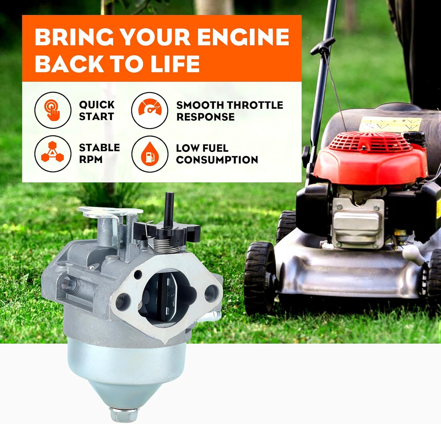 Hipa 16100-Z0L-853 Carburetor for GCV160LA0 S3A NH1 GCV160 GCV160A GCV160LA GCV160LAO 5.5hp 160cc Engine Lawn Mower 16100-Z0L-852 with 17211-ZL8-023 Air Filter