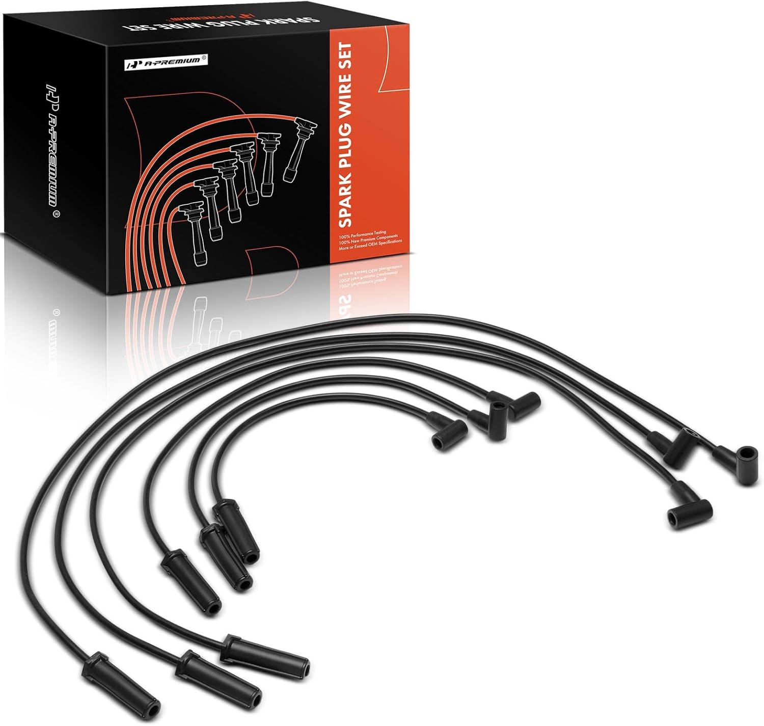 A-Premium 6PCS Spark Plug Wires Compatible with Chevrolet Impala 2000-2005, Monte Carlo 2000-2005 & Buick LaCrosse 2005-2009, Regal 1997-2004, Lucerne 2007-2008, Allure & Pontiac Grand Prix, 3.8L