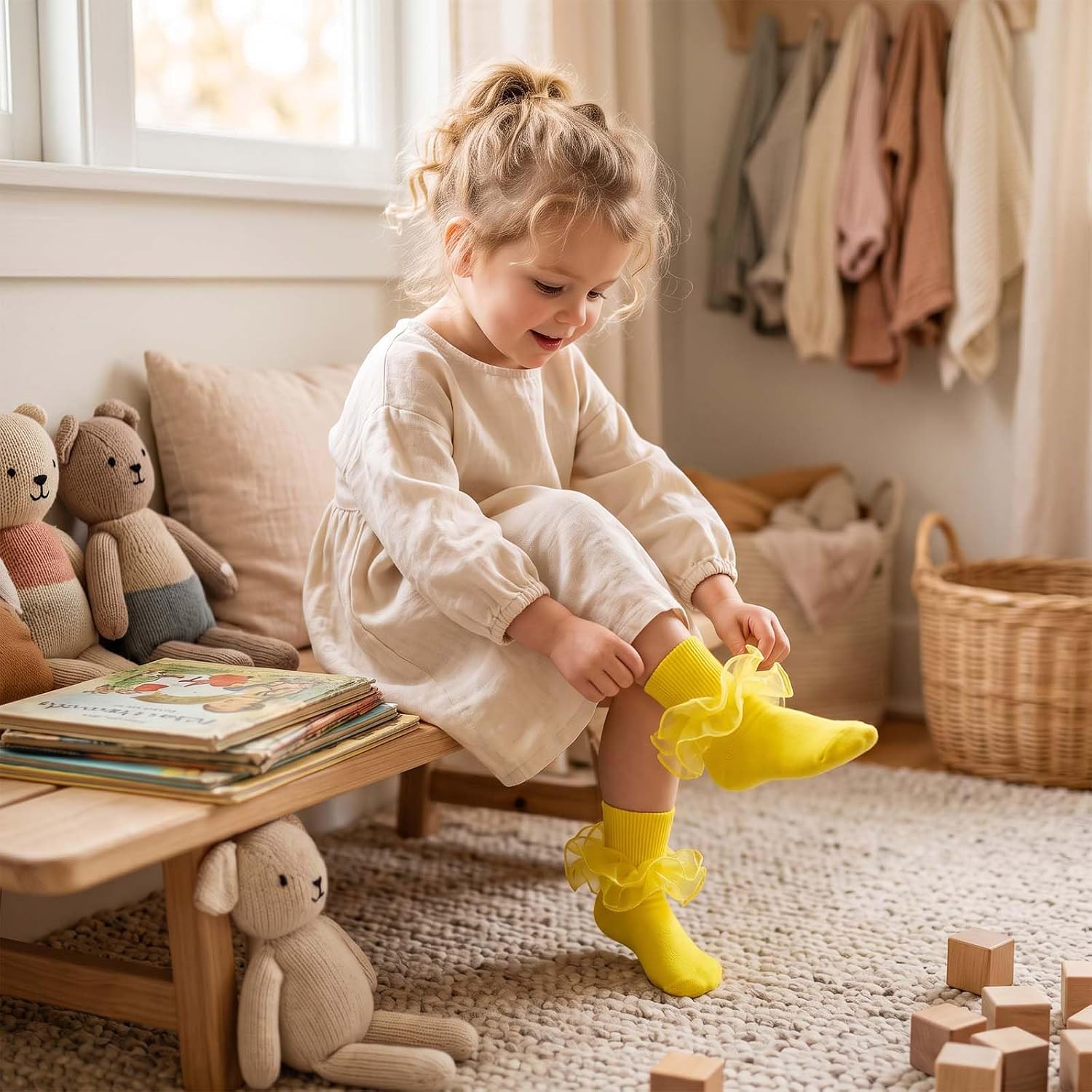 Ruffle Socks for Girls Fold Cuff Big Lace Frilly Dress Socks