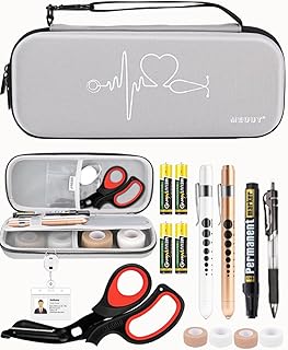 MEUUT 15 pcs Stethoscope Case Kit, Perfect Nurse Gift Include Stethoscope Case, Penlights with Batteries, Medical Scissor, Bandage Wraps, Badge Holders for Nursing Student Essentials