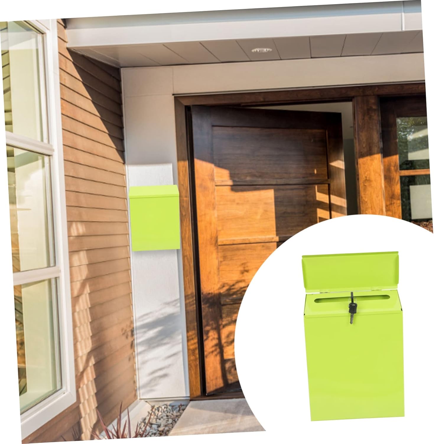 Homoyoyo Multi Function Wall Mount Mailbox with Lock Large Capacity Letter Box for Home Household Mail Accessory Durable Hanging Storage for Newspapers Envelopes and Documents