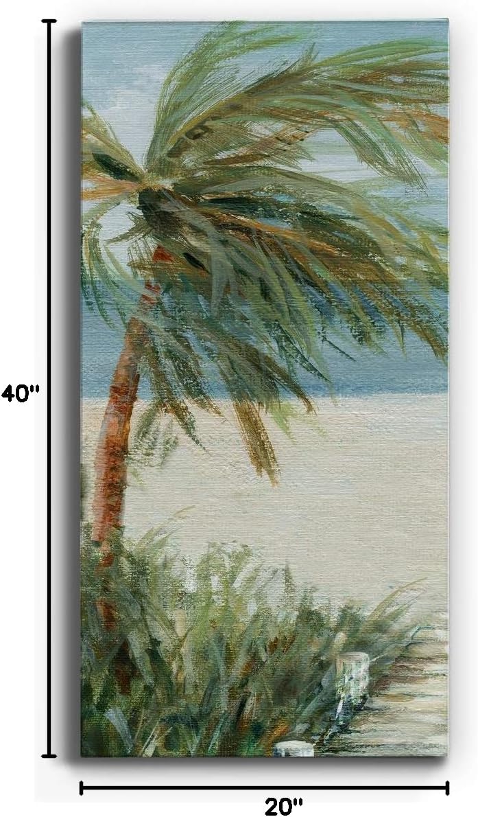 Renditions Gallery Beach Walk I Wall Art, Premium Gallery Wrapped Canvas Decor, Ready to Hang, 40 in H x 20 in W, Made in America Print