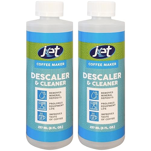 Limpiador y descalcificador para cafetera, paquete de 2  Solución universal no tóxica de descalcificación para máquinas Keurig, espresso y goteo,