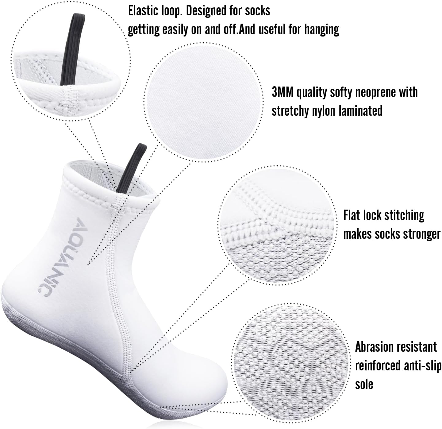 nitescuba Free Diving Socks 2.5mm Neoprene Wetsuit Socks Thermal Water Socks Fin Socks for Snorkeling Surfing Swimming - Image 2