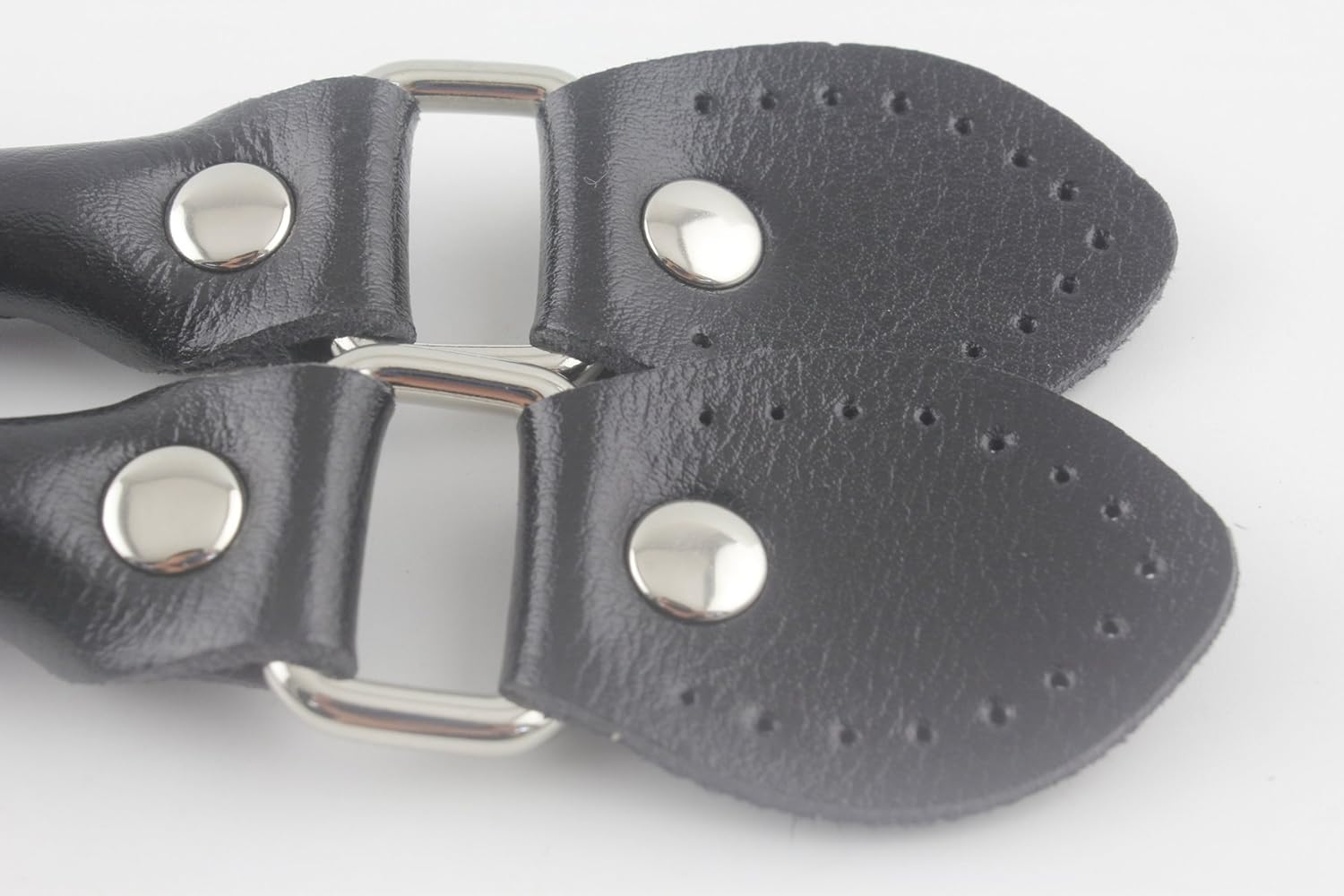 3dancraftit Pair of sew in Microfiber PU Leather Handbag Purse Strap Handles with Alloy Clasps for Purse Bag Making Replacement 16 1/2" / 42cm Black CF68