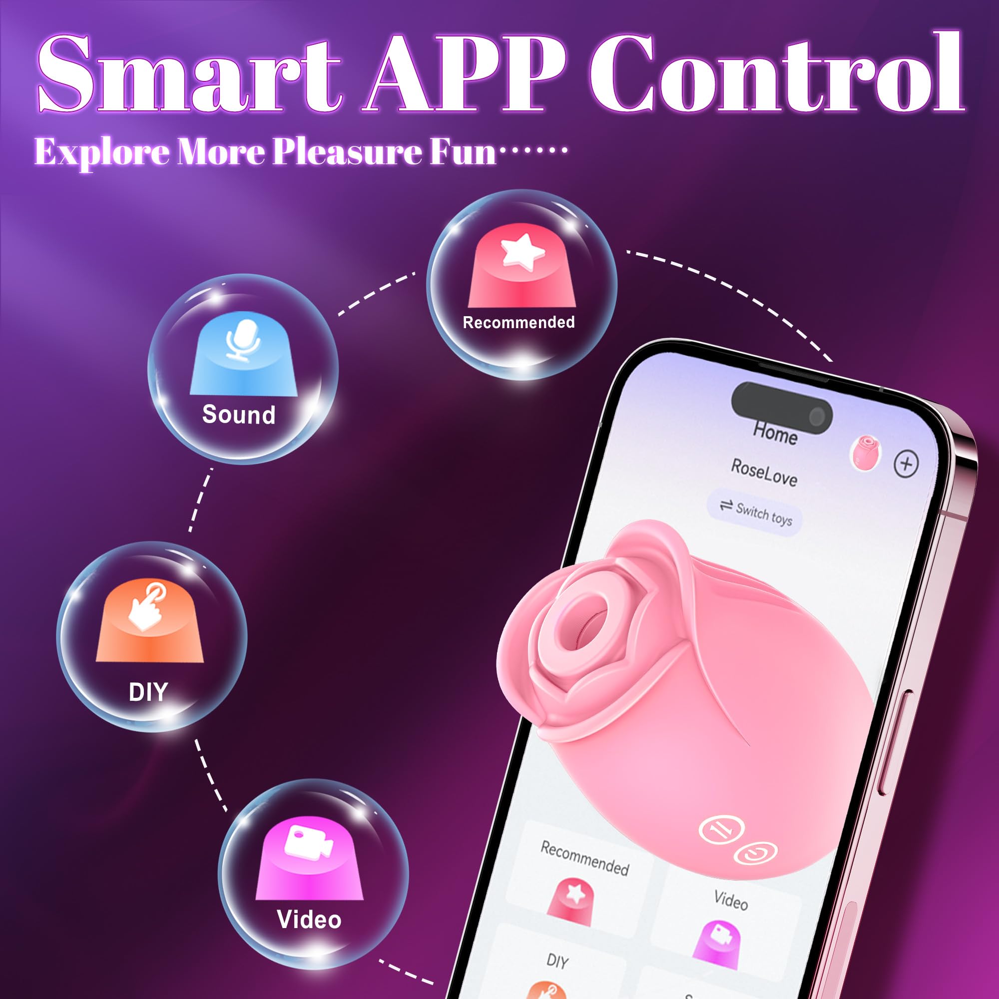 Rose Sex Toy Dildo Vibrator - Rose Toy Adult Toys Sucking Vibrator Nipple Sucker (): Light Pink