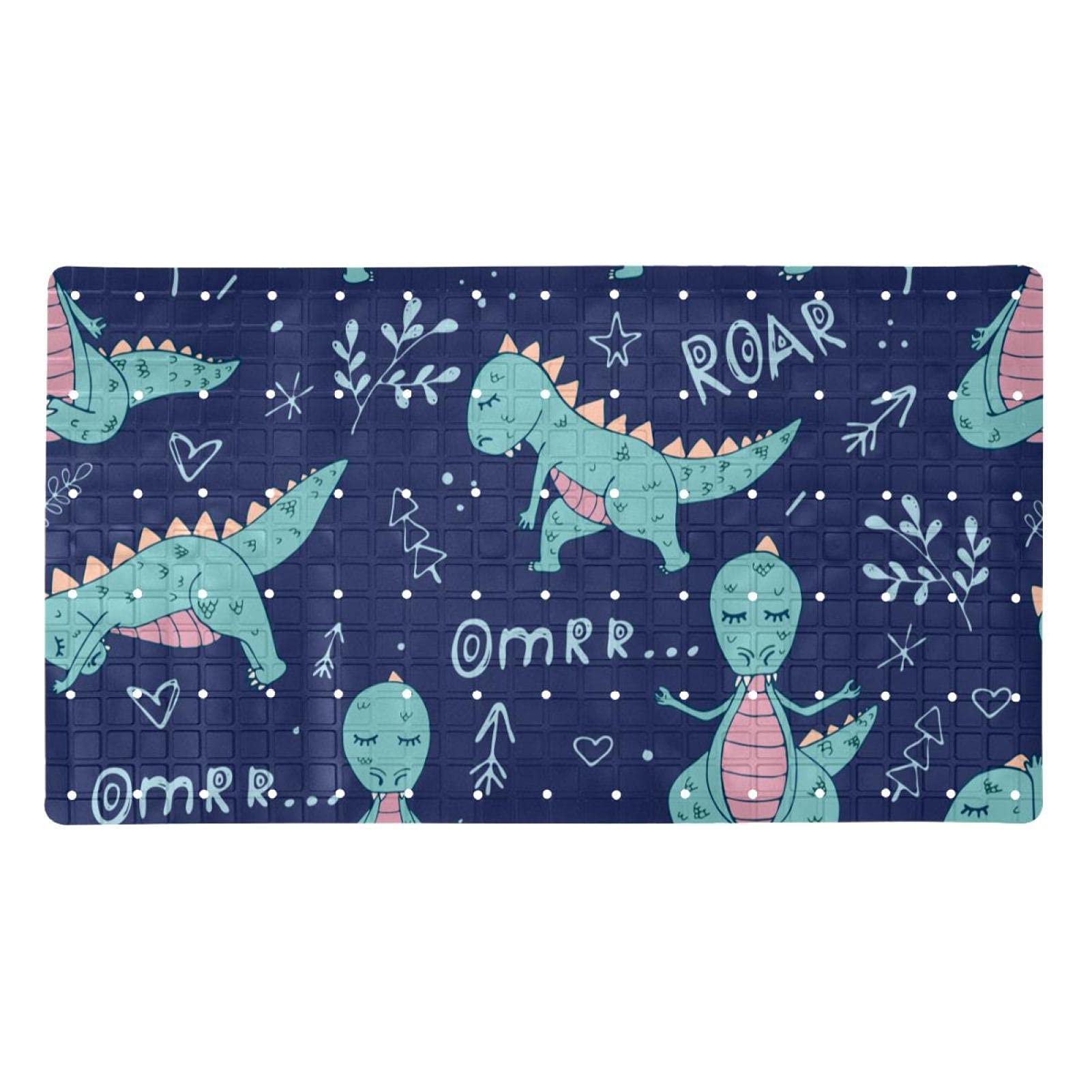 Rutschfeste Badematten mit niedlichem Dinosaurier-Motiv, für Badezimmer, Badewannenmatte für Baby, Kinder, Kleinkinder, maschinenwaschbar, 40 x 70 cm