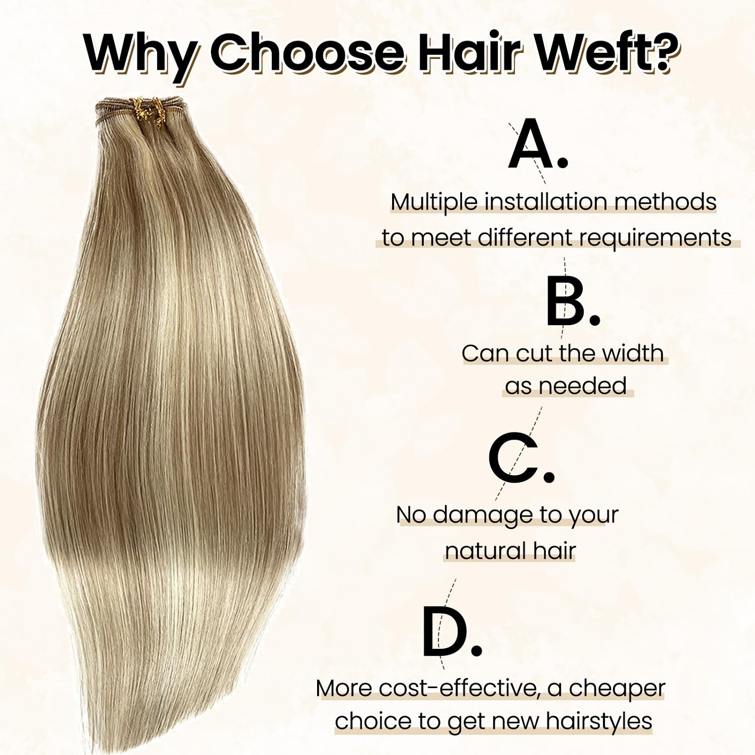 Amazon.com : Sew in Weft Hair Extensions Real Human Hair 18 